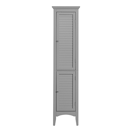 Elegant Home Fashions Glancy Linen Tower Cabinet with Shutter Doors, 63 in. H