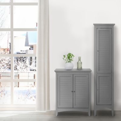 Image showing  Glancy Linen Tower Cabinet with Shutter Doors, 63 in. H