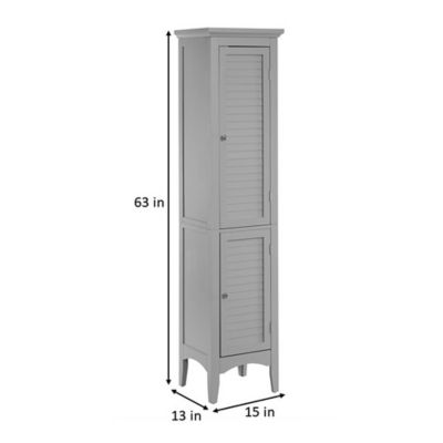 Image showing  Glancy Linen Tower Cabinet with Shutter Doors, 63 in. H