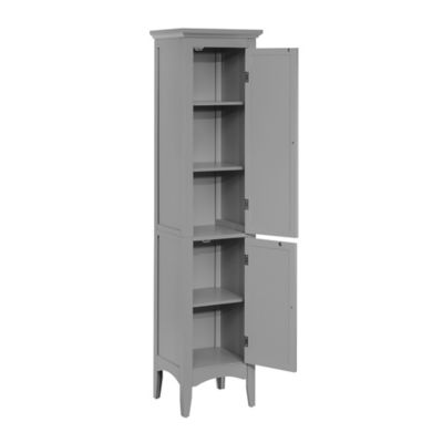 Image showing  Glancy Linen Tower Cabinet with Shutter Doors, 63 in. H