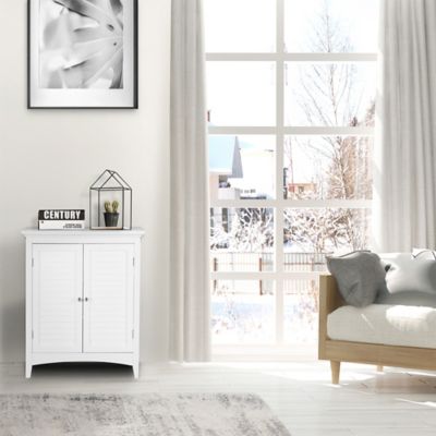 Image showing  Glancy Wooden Storage Stand Floor Cabinet with 2 Shutter Doors