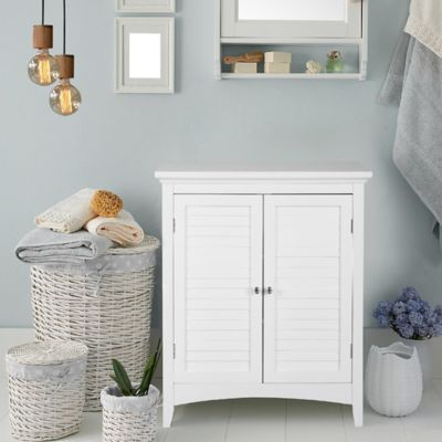 Image showing  Glancy Wooden Storage Stand Floor Cabinet with 2 Shutter Doors