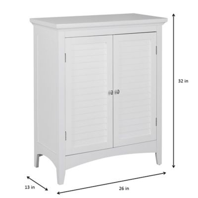Image showing  Glancy Wooden Storage Stand Floor Cabinet with 2 Shutter Doors