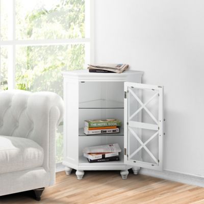 Image showing  Blue Ridge Corner Floor Cabinet, White Finish