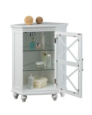 Image showing 5 th Elegant Home Fashions Blue Ridge Corner Floor Cabinet, White Finish