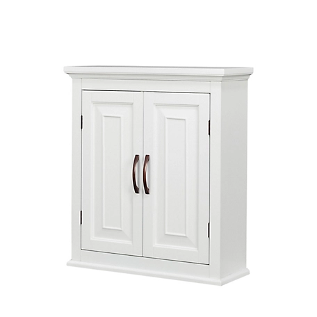 Elegant Home Fashions St. James Wall Cabinet with 2-Doors, Sleek White Finish