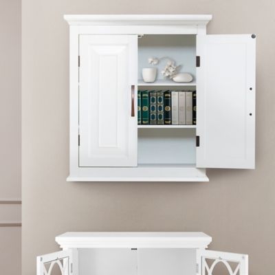 Image showing  22.25 in. x 8 in. x 25 in. St. James Wall Cabinet with 2 Doors, White