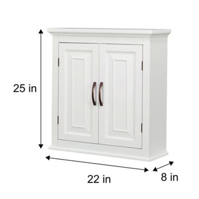 Image showing  22.25 in. x 8 in. x 25 in. St. James Wall Cabinet with 2 Doors, White