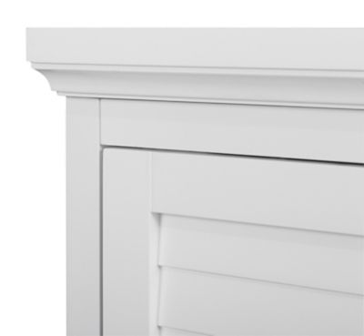 Image showing 6 th Elegant Home Fashions 22.5 in. x 15 in. x 24 in. Wooden Glancy Corner Wall Cabinet with 1 Shutter Door, White