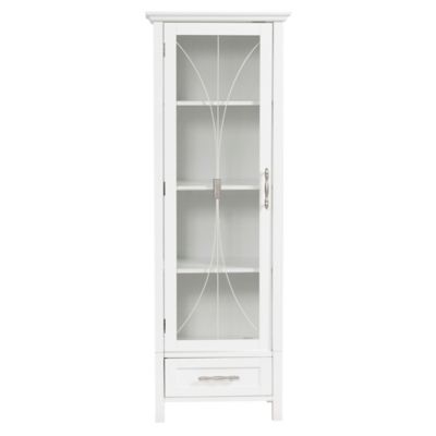 Elegant Home Fashions 48.5 in. 1-Drawer Delaney Wooden Linen Cabinet, White Finish