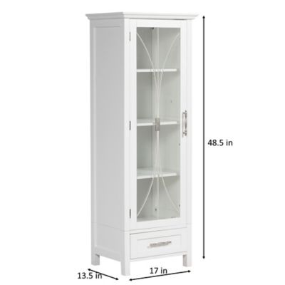 Image showing  48.5 in. 1-Drawer Delaney Wooden Linen Cabinet, White Finish