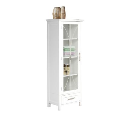Image showing  48.5 in. 1-Drawer Delaney Wooden Linen Cabinet, White Finish