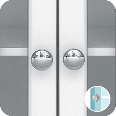 Image showing 7 th Elegant Home Fashions 7 in. x 22 in. x 24 in. Wooden Windsor Wall Cabinet with Glass Mosaic Doors, White