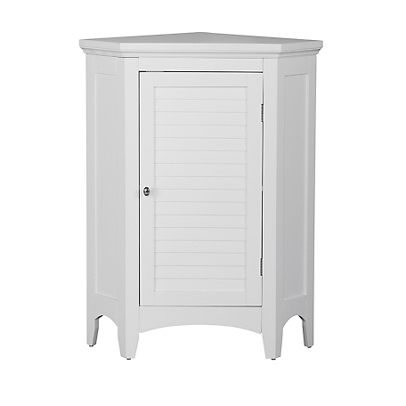 Elegant Home Fashions Glancy Wooden Corner Stand Floor Cabinet with 1 Shutter Door