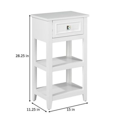 Image showing  Dawson Wooden Floor Cabinet with 1-Drawer, Classic White Finish