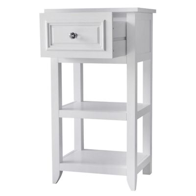 Image showing  Dawson Wooden Floor Cabinet with 1-Drawer, Classic White Finish