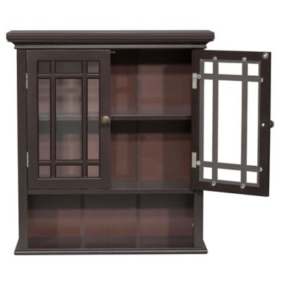 Image showing 5 th Elegant Home Fashions Neal Wall Cabinet with 2-Doors and 1 Shelf, 7 in. x 22 in. x 24 in.
