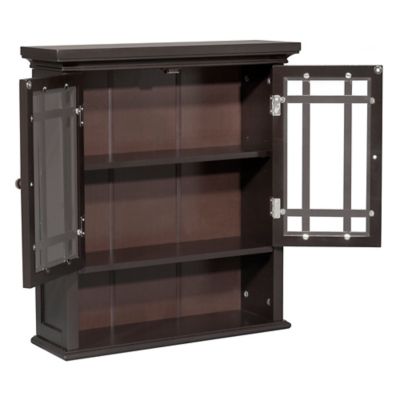 Image showing 6 th Elegant Home Fashions Neal Wall Cabinet with 2-Doors and 1 Shelf, 7 in. x 22 in. x 24 in.