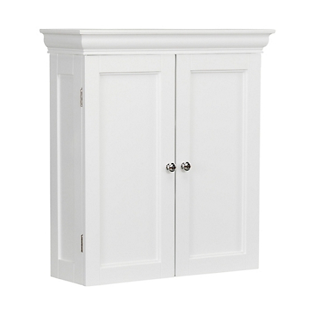 Elegant Home Fashions Stratford Two Door Wall Cabinet with 2 Contemporary Style Doors, Timeless White Look