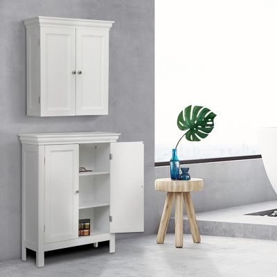 Image showing  22.25 in. x 8 in. x 24 in. MDF Stratford Wall Cabinet with 2 Contemporary Style Doors, White