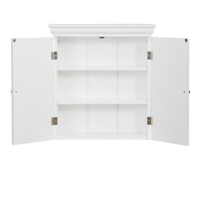 Image showing  22.25 in. x 8 in. x 24 in. MDF Stratford Wall Cabinet with 2 Contemporary Style Doors, White
