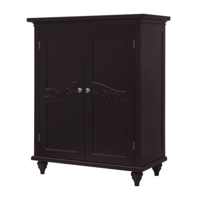 Elegant Home Fashions Versailles Floor Cabinet with 2-Doors, Dark Espresso Finish
