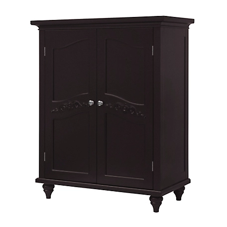 Elegant Home Fashions Versailles Floor Cabinet with 2-Doors, Dark Espresso Finish