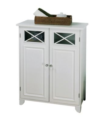 Image showing 5 th Elegant Home Fashions 2-Door Dawson Wooden Floor Cabinet with Cross Molding, 13 in. x 26 in. x 34 in., Classic White Finish
