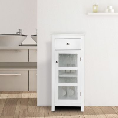 Image showing  Connor Floor Cabinet with 1-Door and 1-Drawer, White Finish
