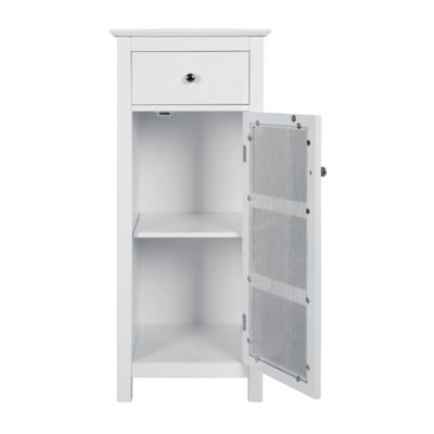 Image showing  Connor Floor Cabinet with 1-Door and 1-Drawer, White Finish