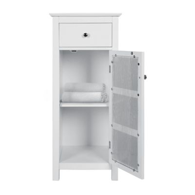 Image showing  Connor Floor Cabinet with 1-Door and 1-Drawer, White Finish