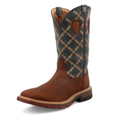 Twisted X Men's Square Toe Western Work Boots, 12 in.