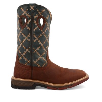 Image showing 4 th Twisted X Men's Square Toe Western Work Boots, 12 in.