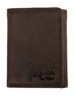 Timberland Men's Genuine Leather RFID Blocking Trifold Wallet Brown