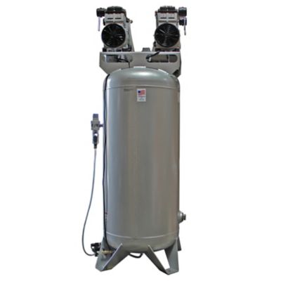 Image showing  2 HP 60 gal. Ultra Quiet and Oil-Free Steel Tank Air Compressor with Automatic Drain Valve, 125 PSI
