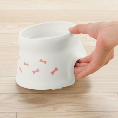 Image showing  0.6-Cup Raised Polypropylene Bone Design Dog Bowl