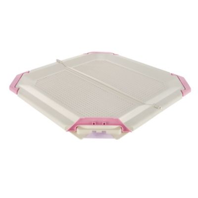 Image showing  Indoor Paw Trax Potty Pad Holder, Pink/Beige