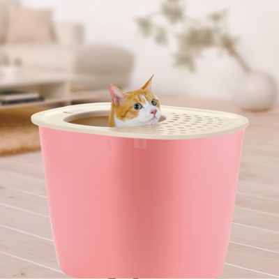 Image showing  Paw Trax Top Entry Cat Litter Box, Salmon Pink