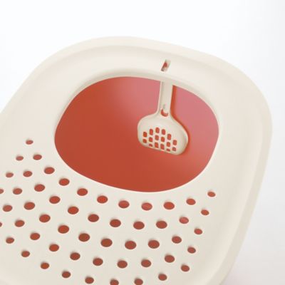 Image showing 5 th Richell Paw Trax Top Entry Cat Litter Box, Salmon Pink