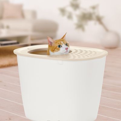 Image showing  Paw Trax Top Entry Cat Litter Box, White