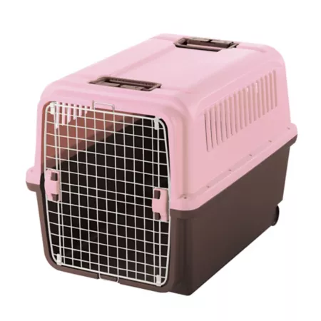 Richell E-Z Mobile 1-Door Polyethylene Pet Carrier with Wheels Plastic Crates