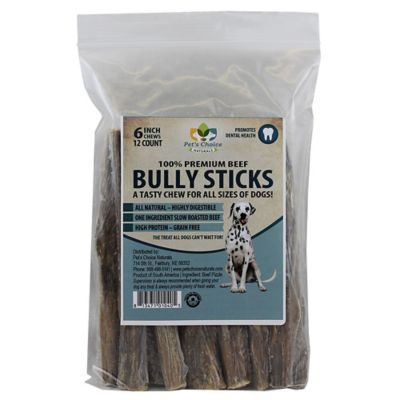 Pet's Choice Pharmaceuticals 6 in. Natural Premium Bully Stick Dog Chew Treats, 12 ct.