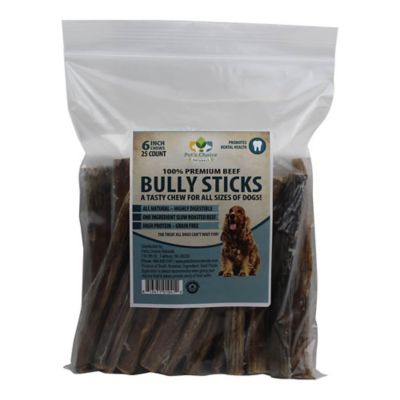 Pet's Choice Pharmaceuticals 6 in. Natural Premium Bully Stick Dog Chew Treats, 25 ct