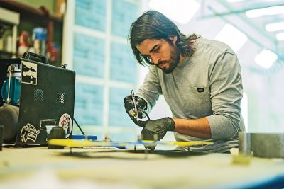 Image showing  Men's Heavyweight Crew Neck Long-Sleeve T-Shirt