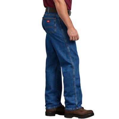Image showing  Men's Straight Fit Mid-Rise Regular 5-Pocket Denim Work Jeans