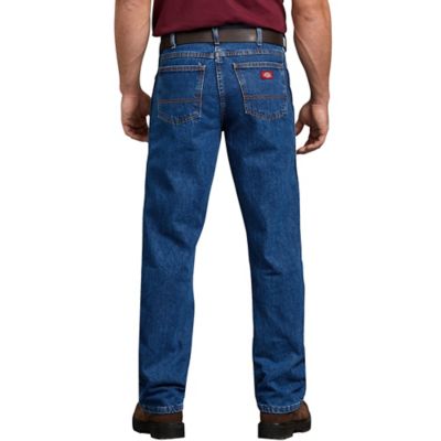 Image showing  Men's Straight Fit Mid-Rise Regular 5-Pocket Denim Work Jeans