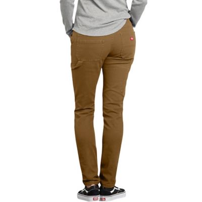 Image showing 1 th Dickies Women's Slim Fit Mid-Rise Stretch Duck Carpenter Pants