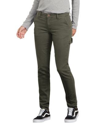 Dickies Women's Slim Fit Mid-Rise Stretch Duck Carpenter Pants