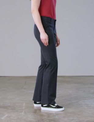Image showing  Women's Slim Fit Mid-Rise Stretch Twill Bootcut Work Pants