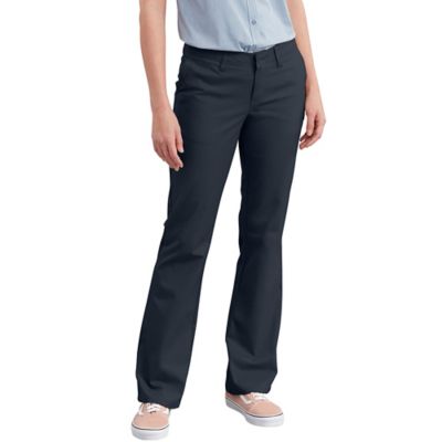 Dickies Women's Slim Fit Mid-Rise Stretch Twill Bootcut Work Pants